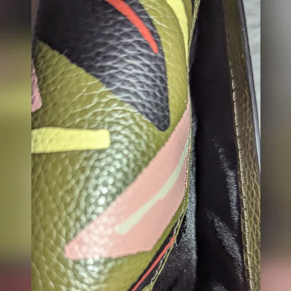 Kate Spade Eva Modern Feather Wallet On A Chain Green Multi EUC - Picture 7 of 12